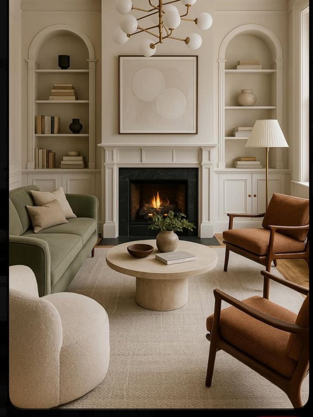 Soft Neutral Fireplace Living Room