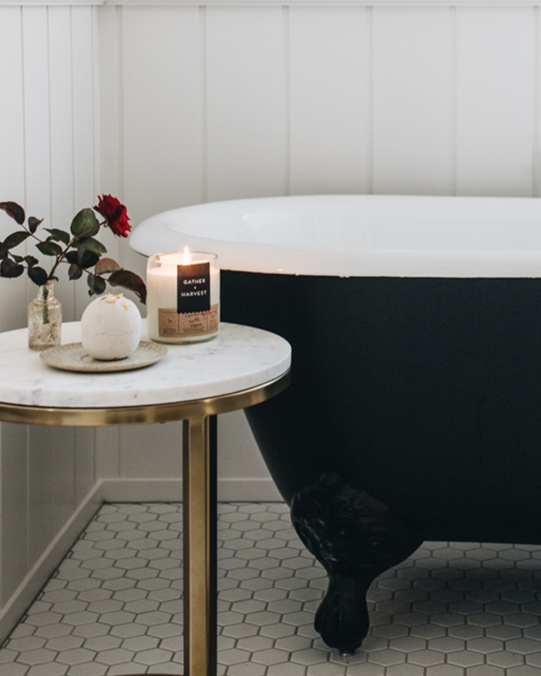 Marble Side Table Vignette