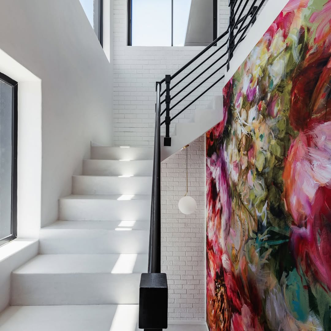 Oversized Abstract Staircase Canvas