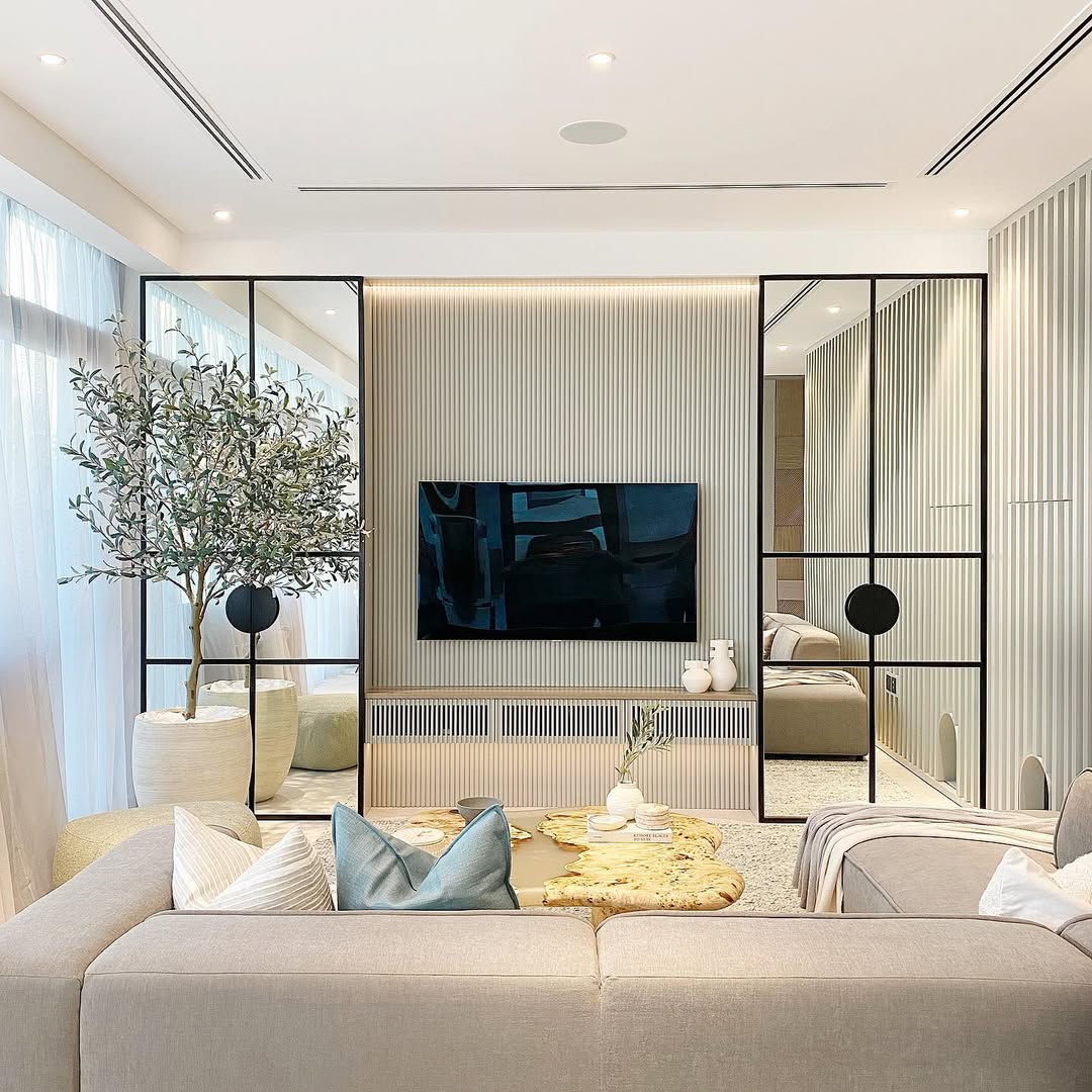 Glass Partition Feature Wall