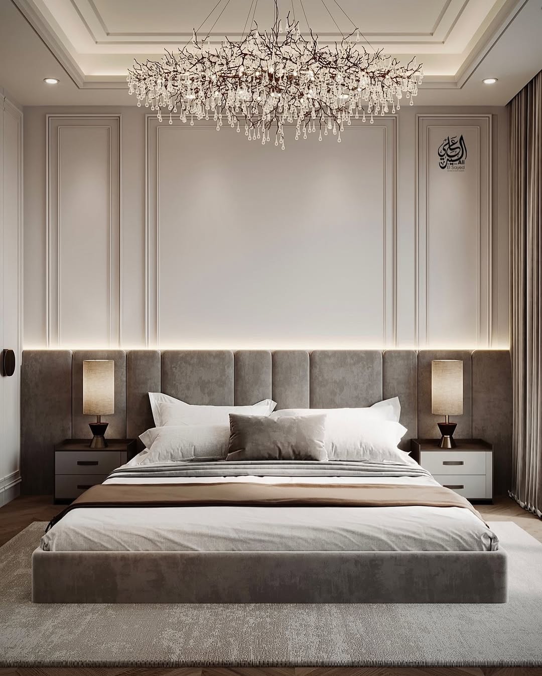Luxe Chandelier Bedroom