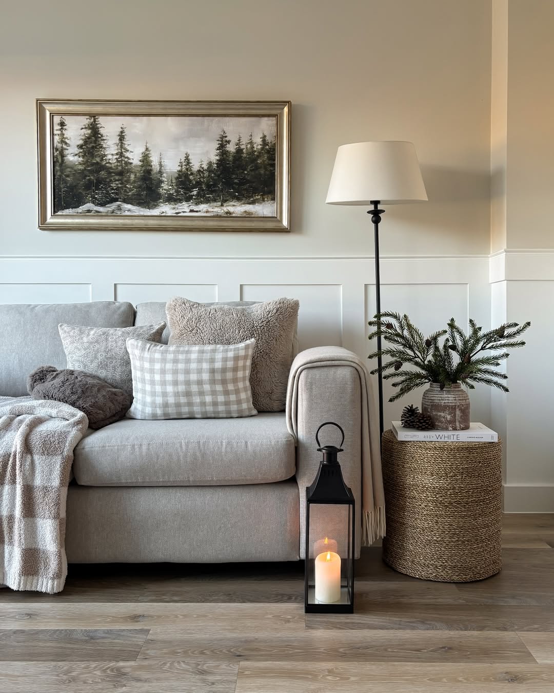 Cozy Neutral Winter Corner