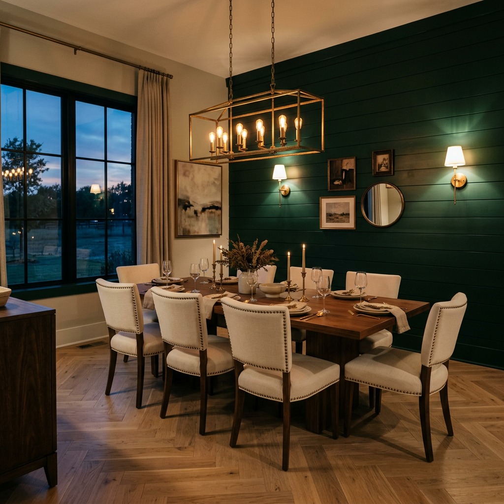 Green Shiplap Accent Wall