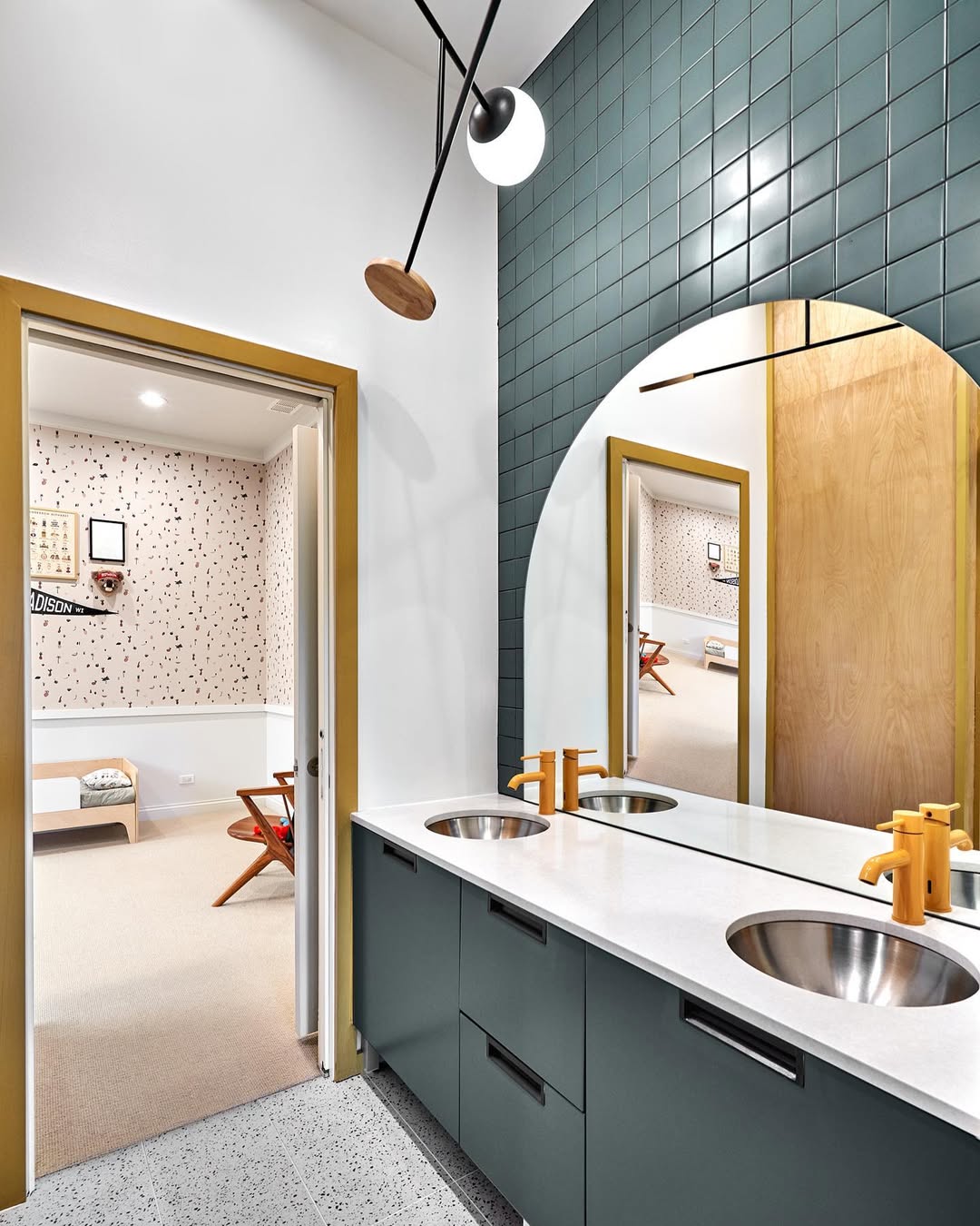 Teal Tile Half-Arch