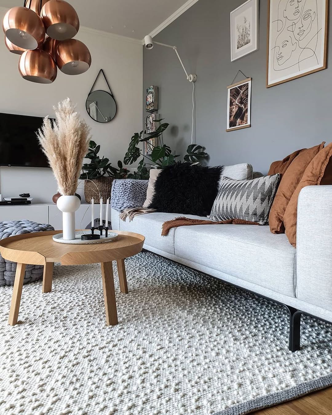 Grey & Caramel Contrast