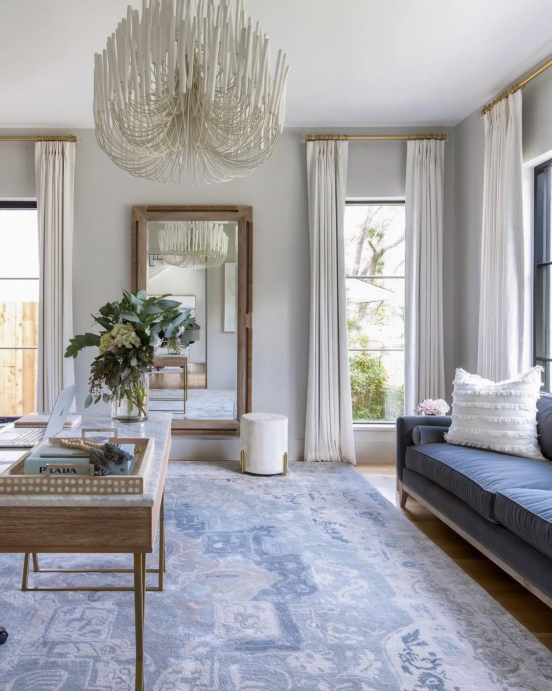Airy Glam Living Office