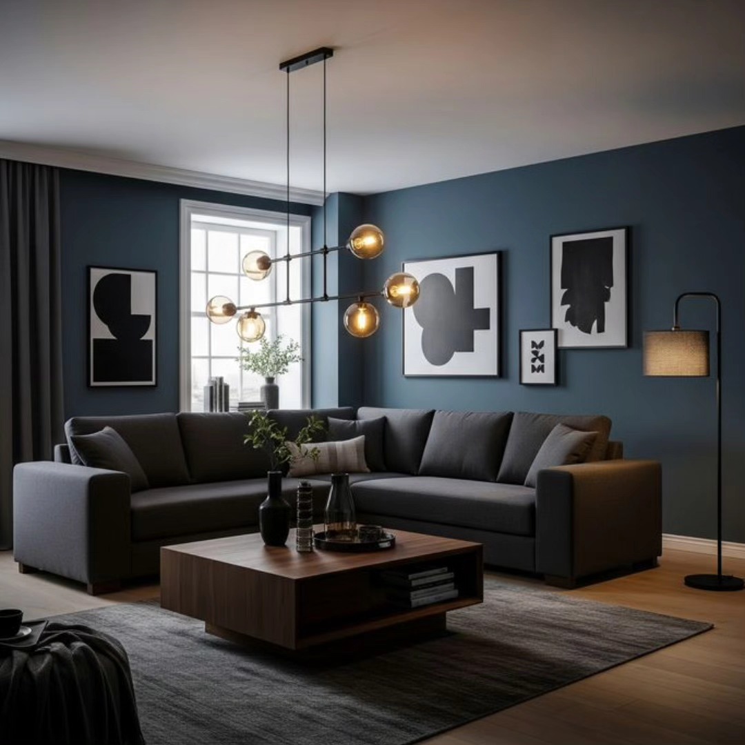 Slate Blue & Modern Lines