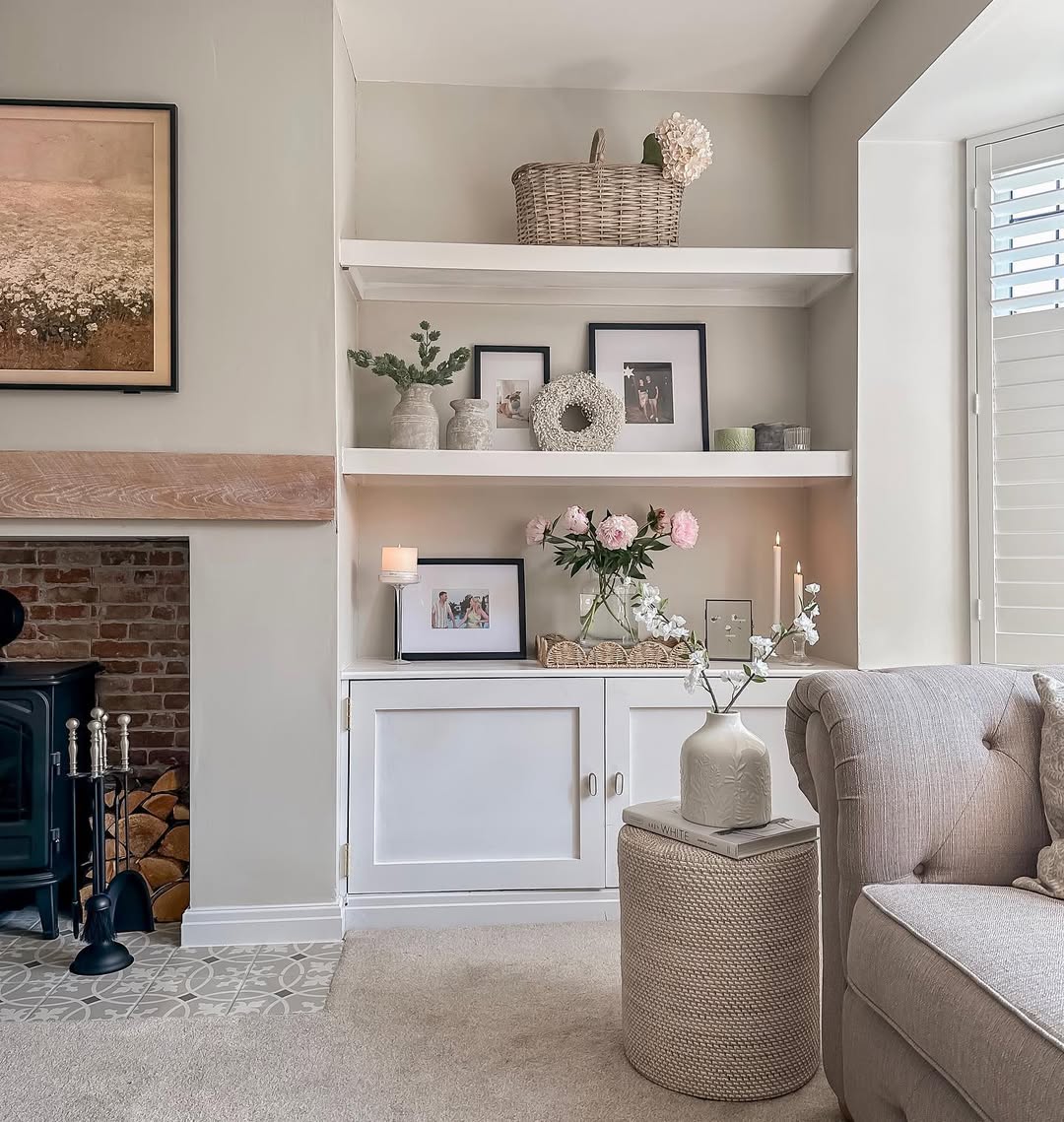 Styled Shelf Neutral Living Room