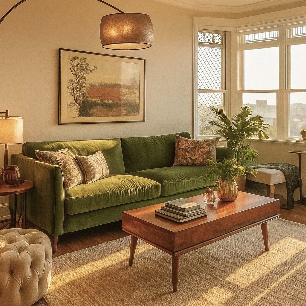 Olive Sofa Sunroom