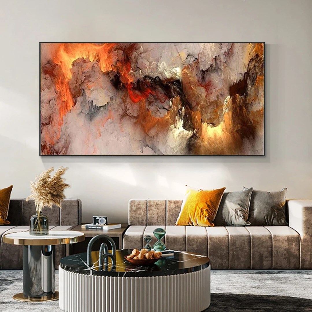 Oversized Abstract & Golden Fire