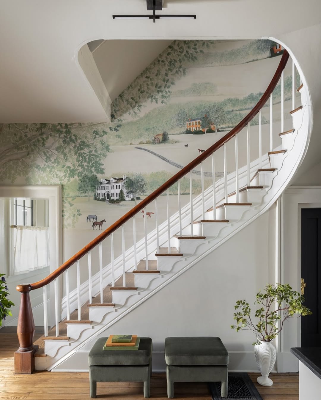 Pastoral Staircase Mural
