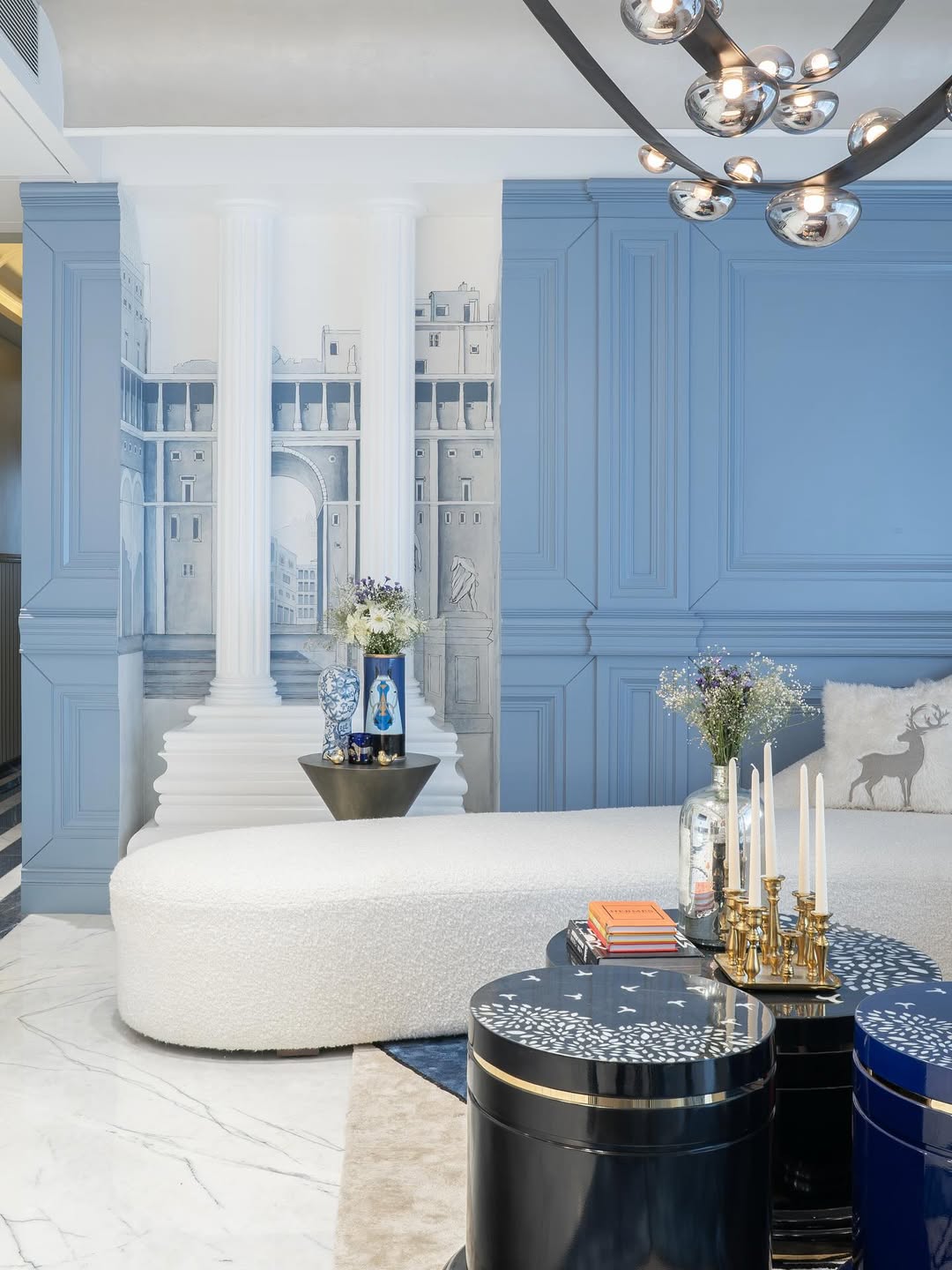 Powder Blue with Classic Columns