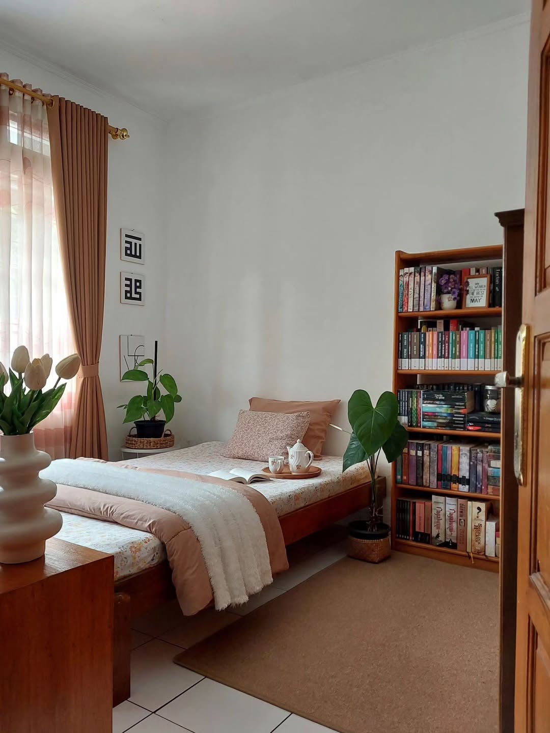 Soft Peach Reading Corner
