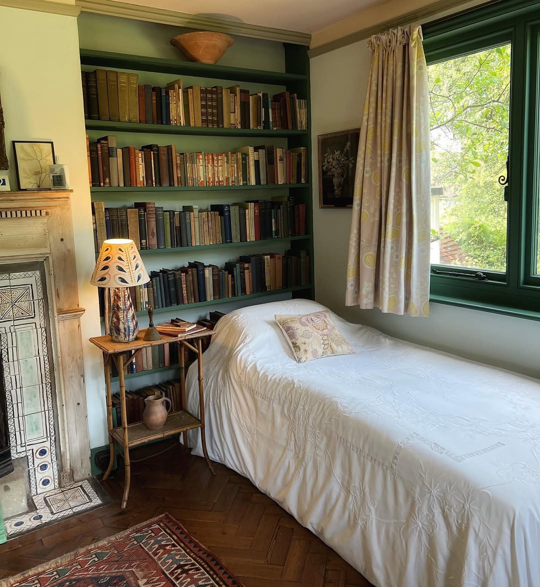 Moody Green Reading Nook