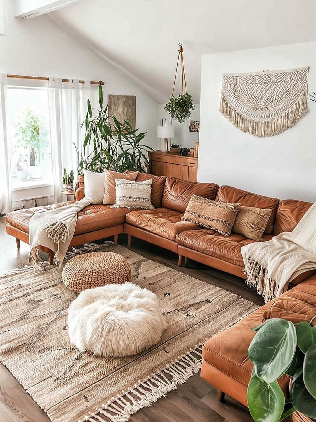 Relaxed Boho Brown Living Room