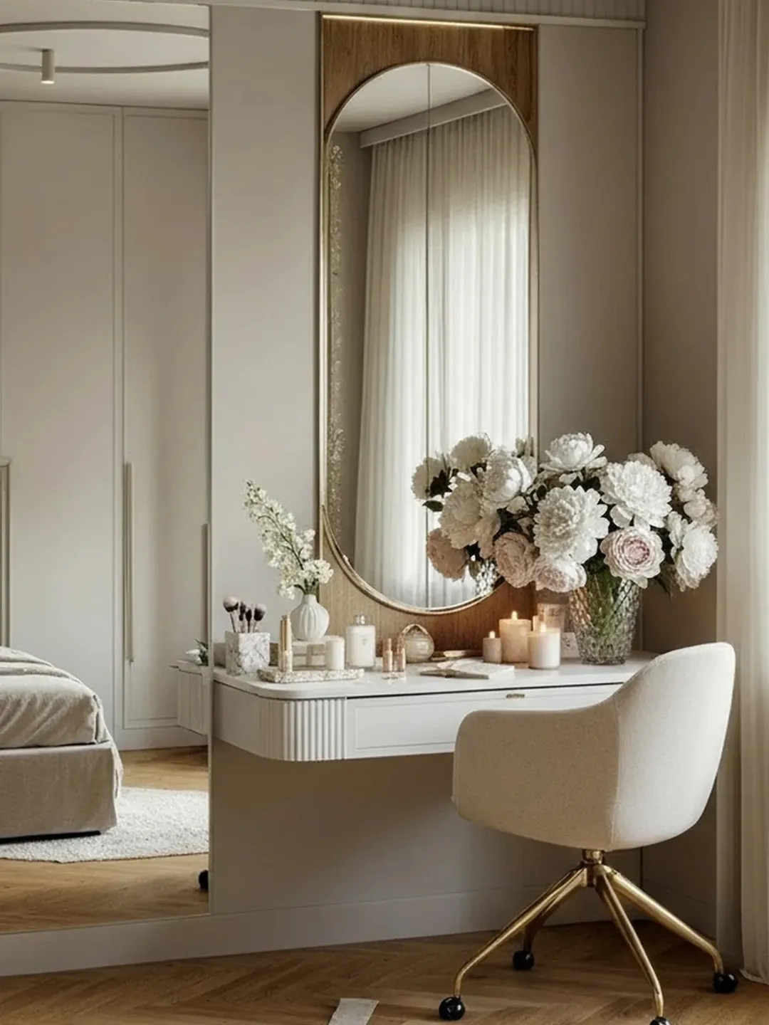 Soft-Neutral Sculpted Vanity