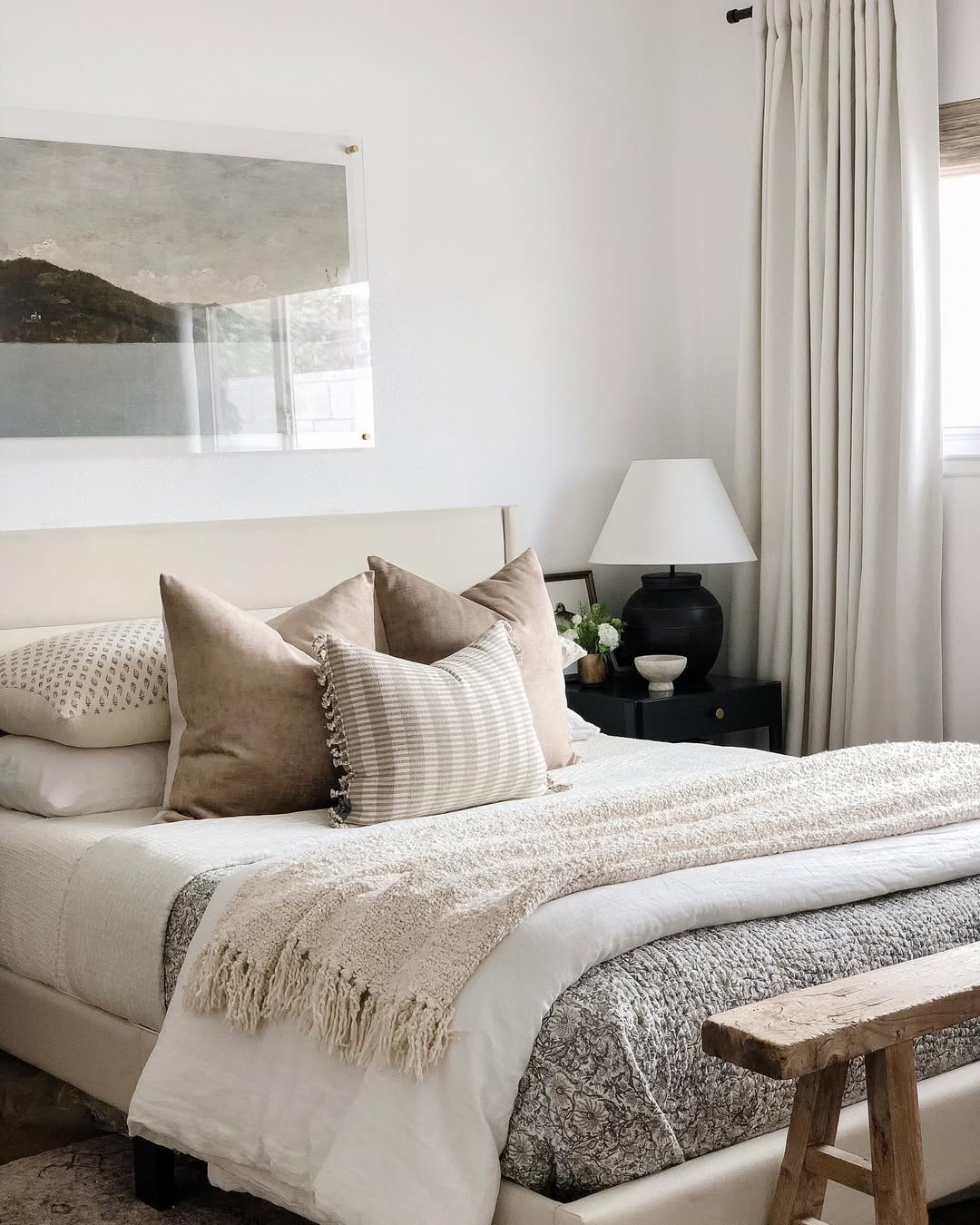 Soft Layered Bedroom Curtains