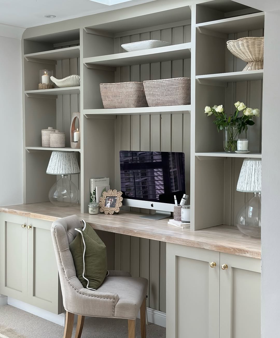 Soft Sage Built-In Nook