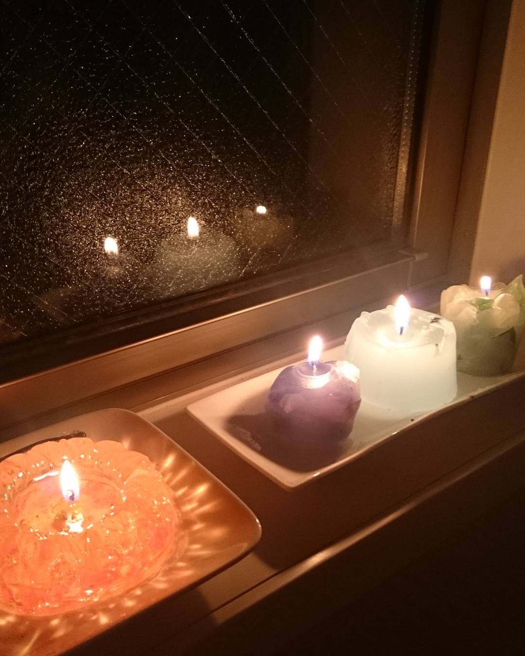 Stained Glass Sill Trio