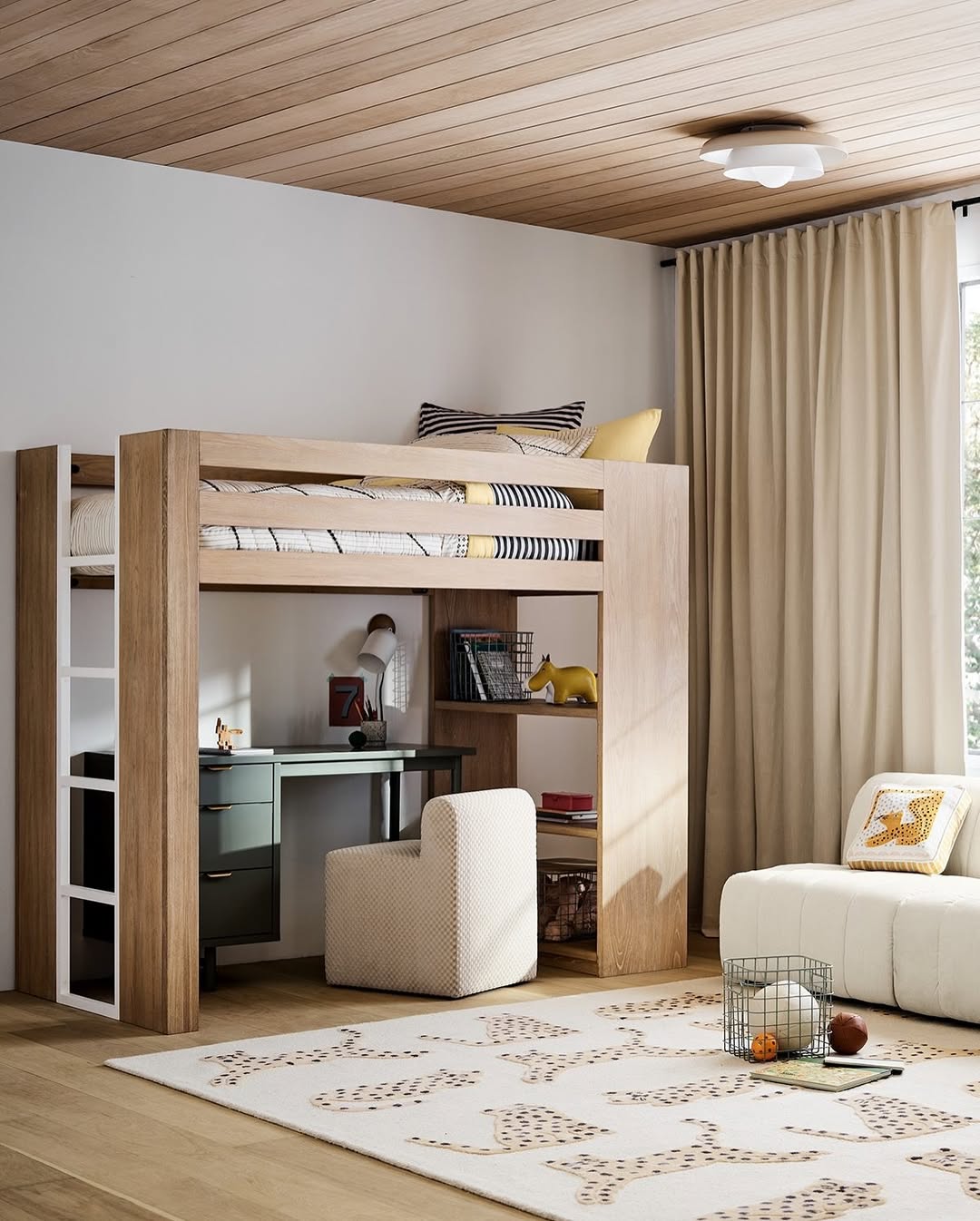 Soft Modern Study Loft