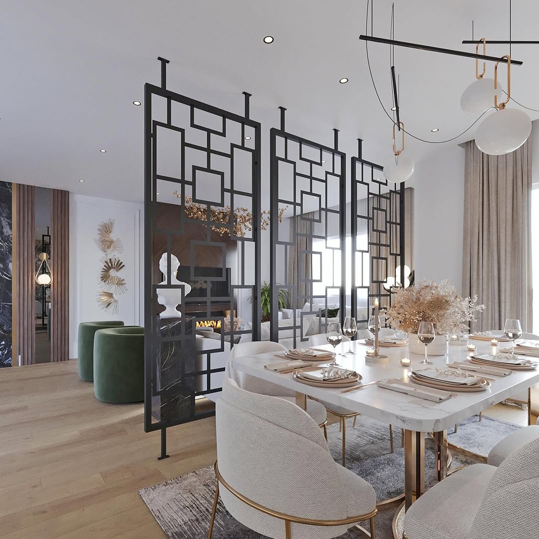 Three Panels That Frame the Dining Zone