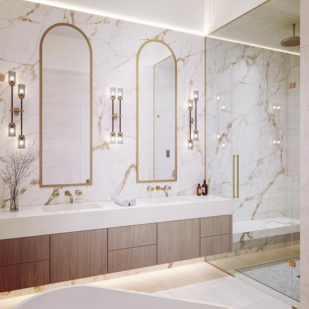 Twin Slim Brass Arches