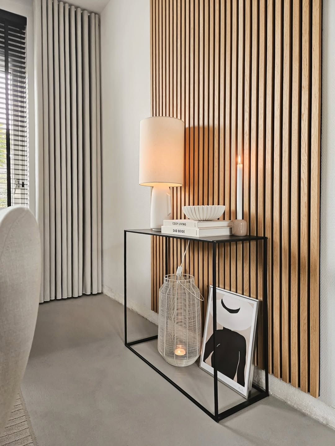 Slatted Wood Console